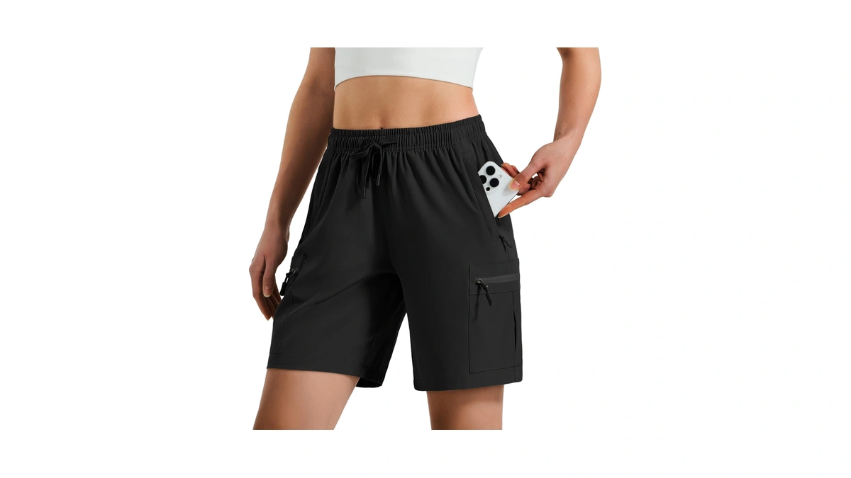 Hugut Women's Lightweight Hiking Cargo Shorts Quick Dry Athletic Shorts