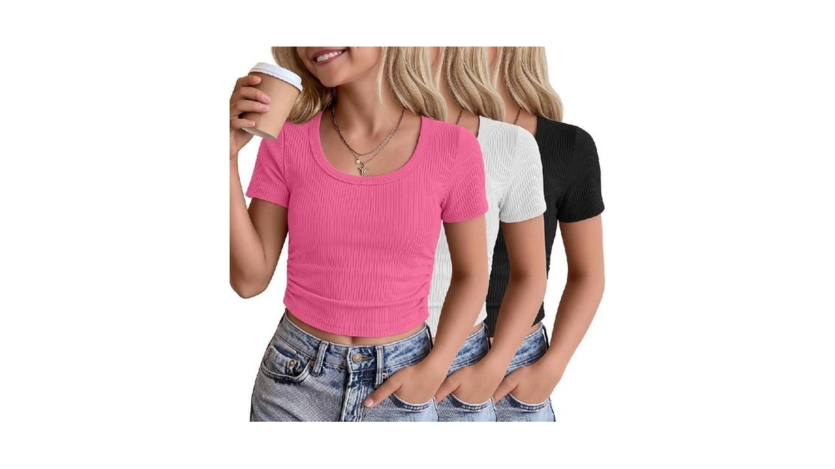 Mumucove 3 Pack Girls' Crop Tops 5-16 Years Tween Short