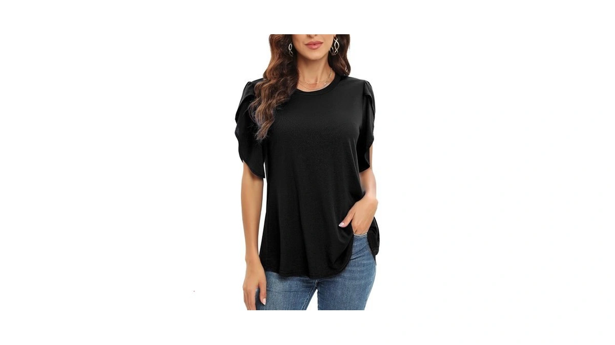 Moqivgi Summer Tops For Women Trendy Casual Elegant Short Sleeve