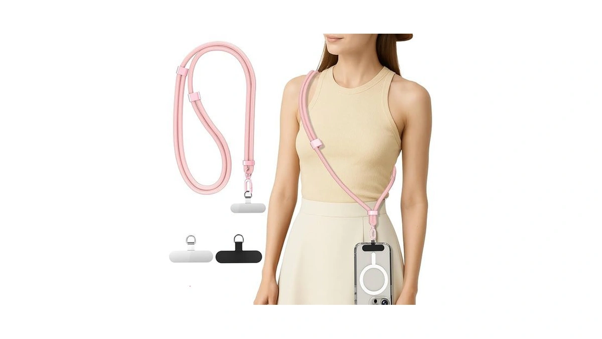 Phone Lanyard Crossbody With 2 Tpu Phone Tabs, Adjustable Anti