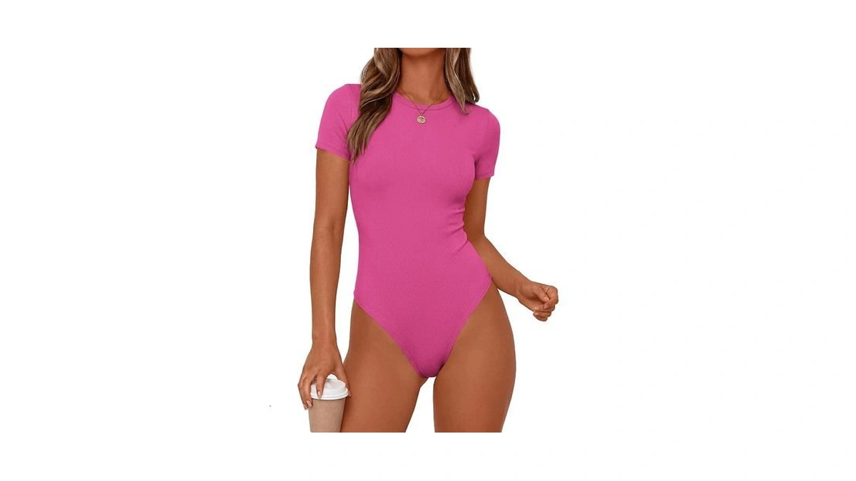 Prettygarden Body Suits For Womens Short Sleeve Summer Tops, Hot