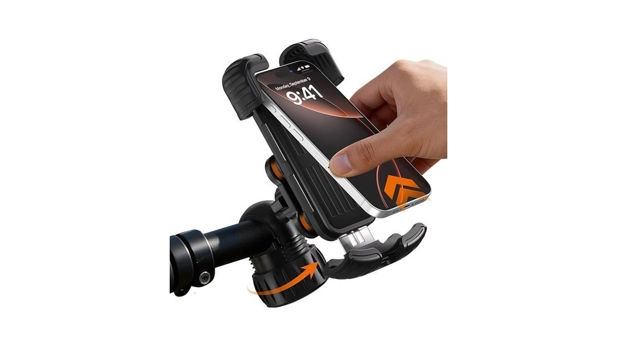 Suoso Motorcycle Phone Mount With Upgraded Alloy Shock Absorber –