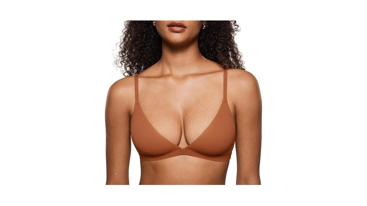Inlyric Women's Inbarely Triangle Bralette Plunge Unlined Seamless Bra No