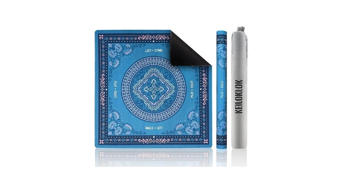 Keiloklok Mandala Mahjong Mat, 32.4x32.4 Inch Mahjong Table Cover With