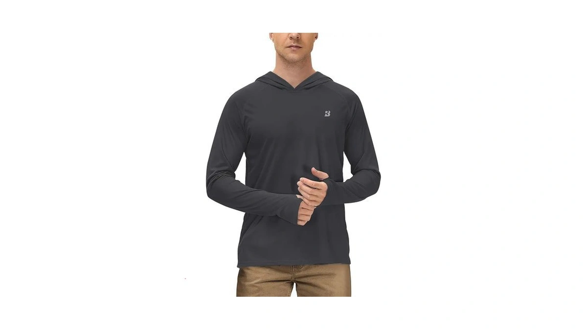Roadbox Mens Upf 50+ Long Sleeve, Sun Hoodie Fishing Shirts