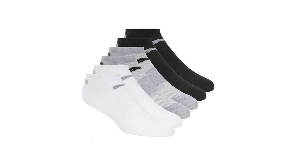 Puma Womens 6 Pack Runner Socks, Grey White Black, 9-11