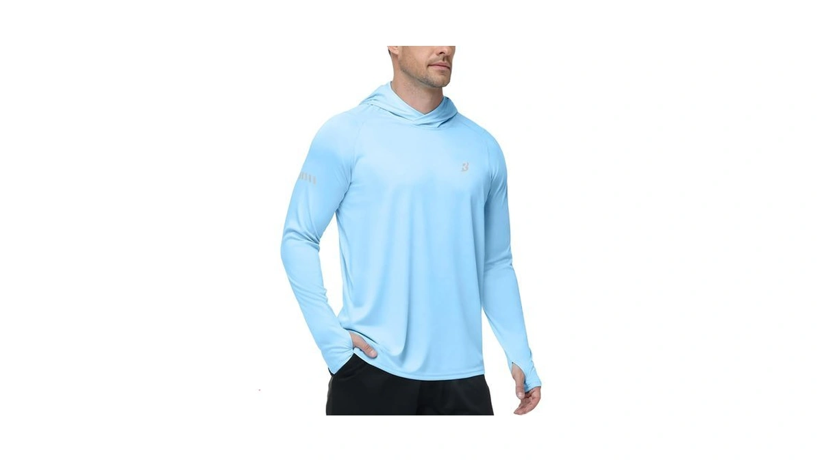 Roadbox Mens Upf 50+ Sun Protection Hoodie, Uv Long Sleeve