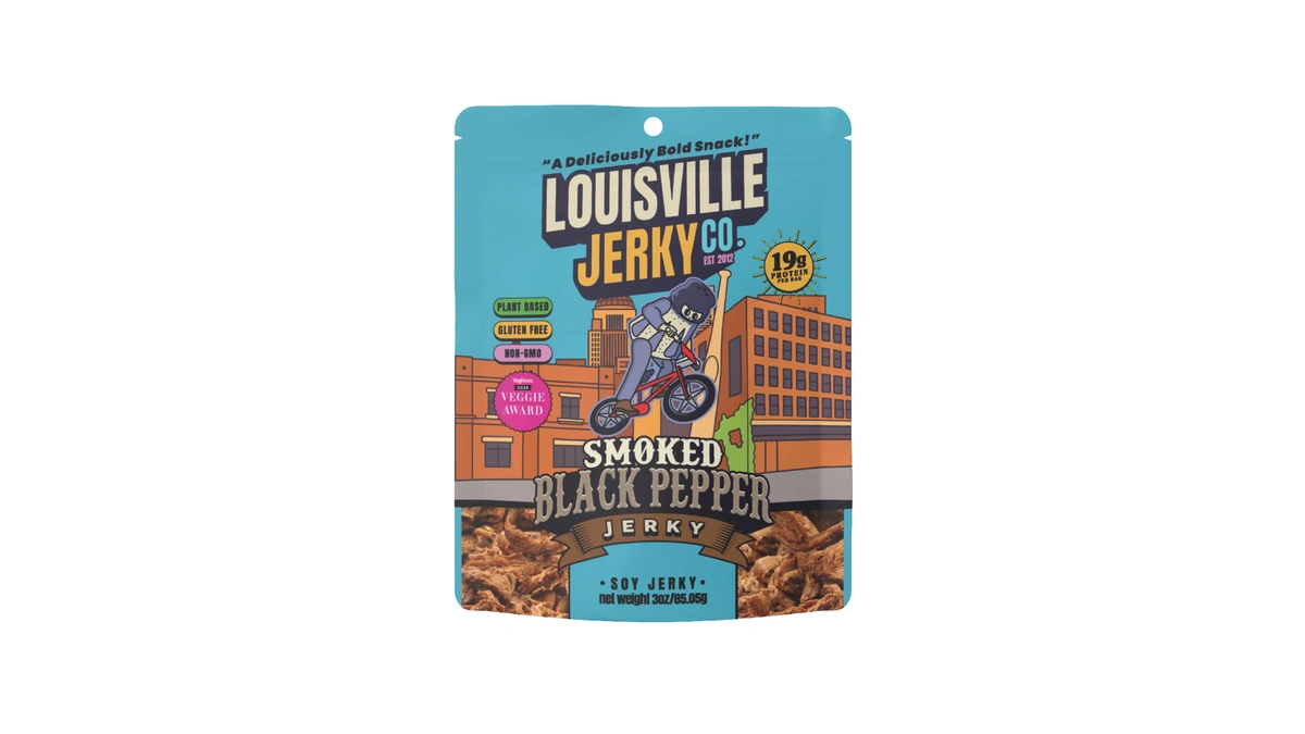Louisville Jerky Co. Smoked Black Pepper Vegan Jerky, 3 Oz,