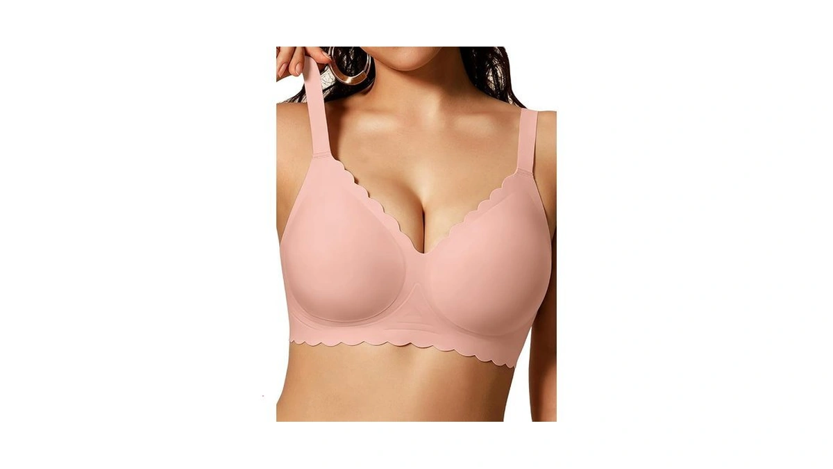 Cocomarts Jelly Bras For Women No Underwire Scalloped Push Up