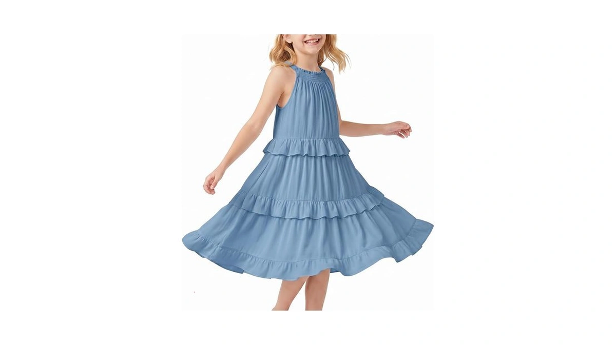 Simplee Kids Girls Dresses Sleeveless Linen Teen Dresses Casual Summer