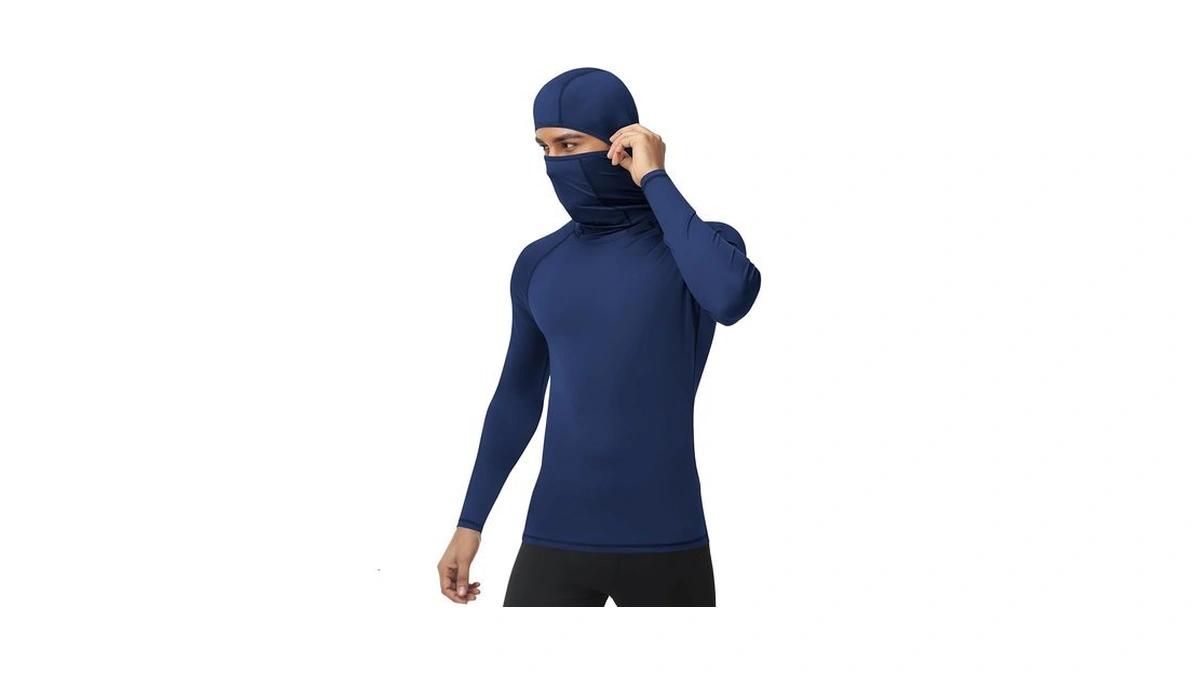 Runhit Long Sleeve Thermal Compression Shirts For Men Hoodie With