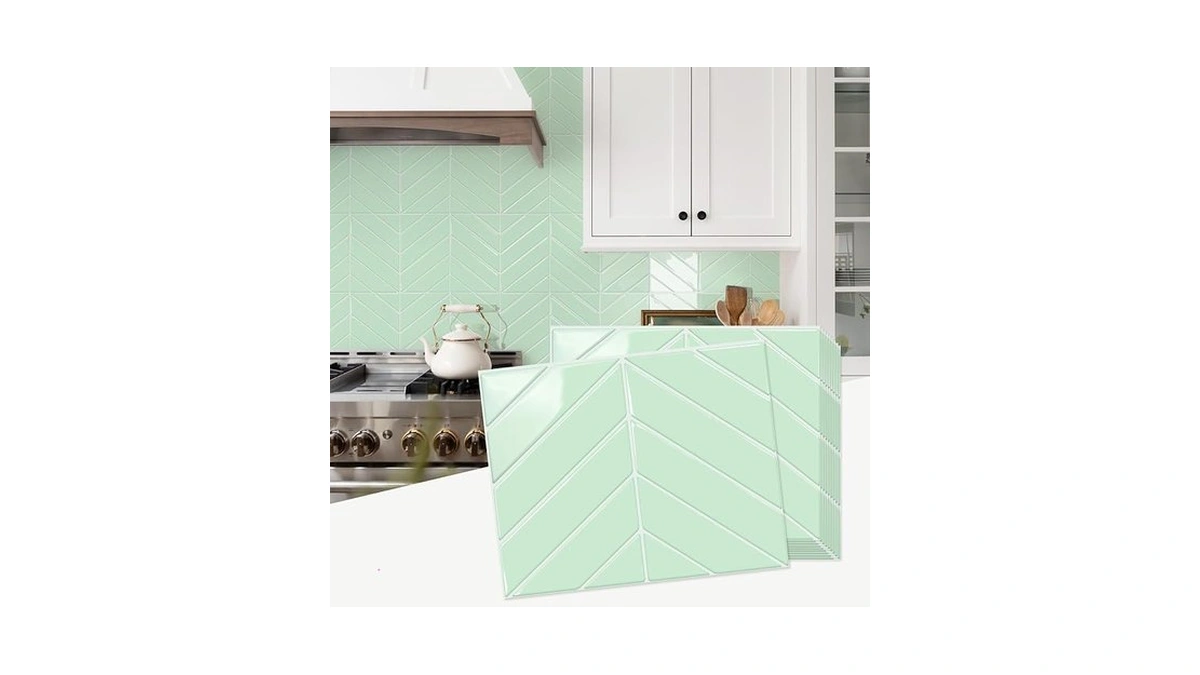 Stickgoo 10 Sheets Thicker Herringbone Peel And Stick Backsplash, 12.6βΓ9.7β