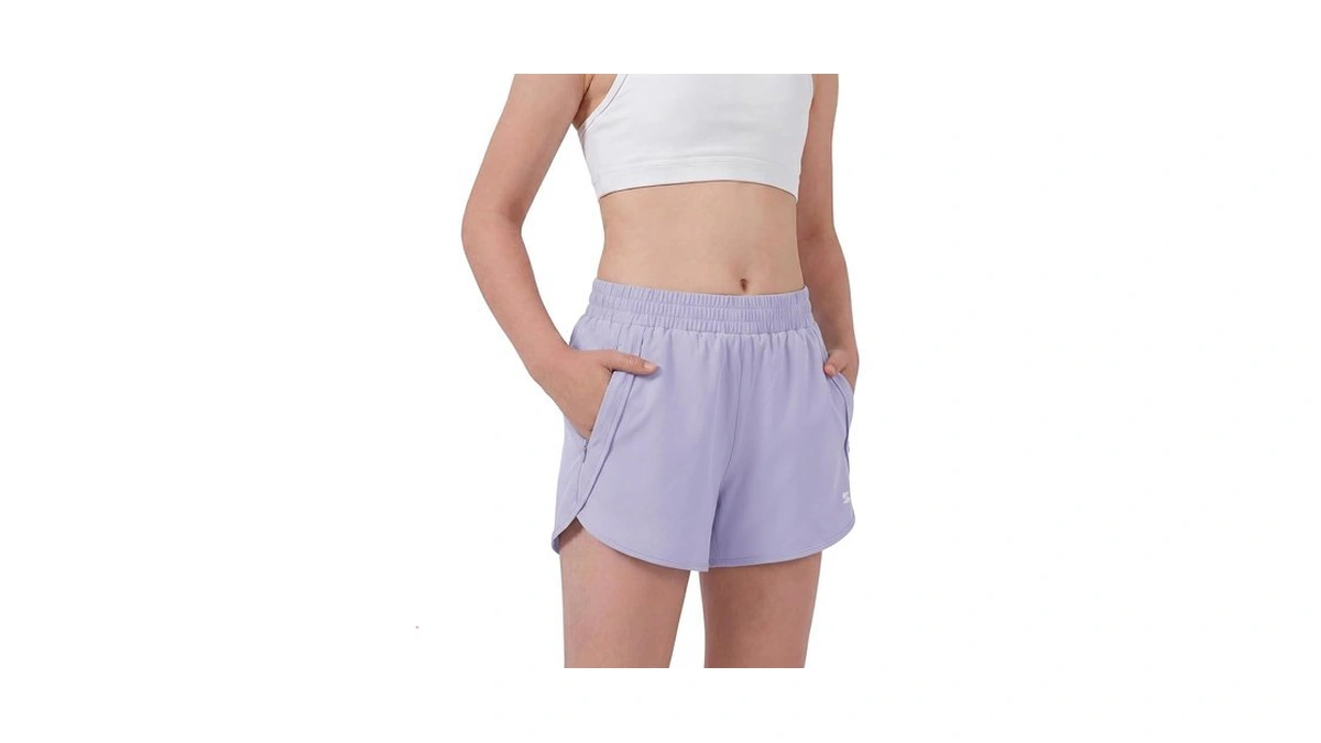 Stelle Girl's Athletic Shorts With Zipper Pockets Elastic Waist Running