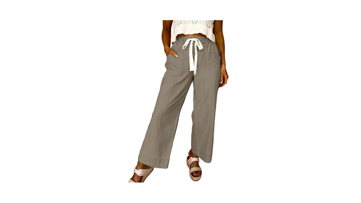 Acelitt Women Casual Fashion Spring Striped P...