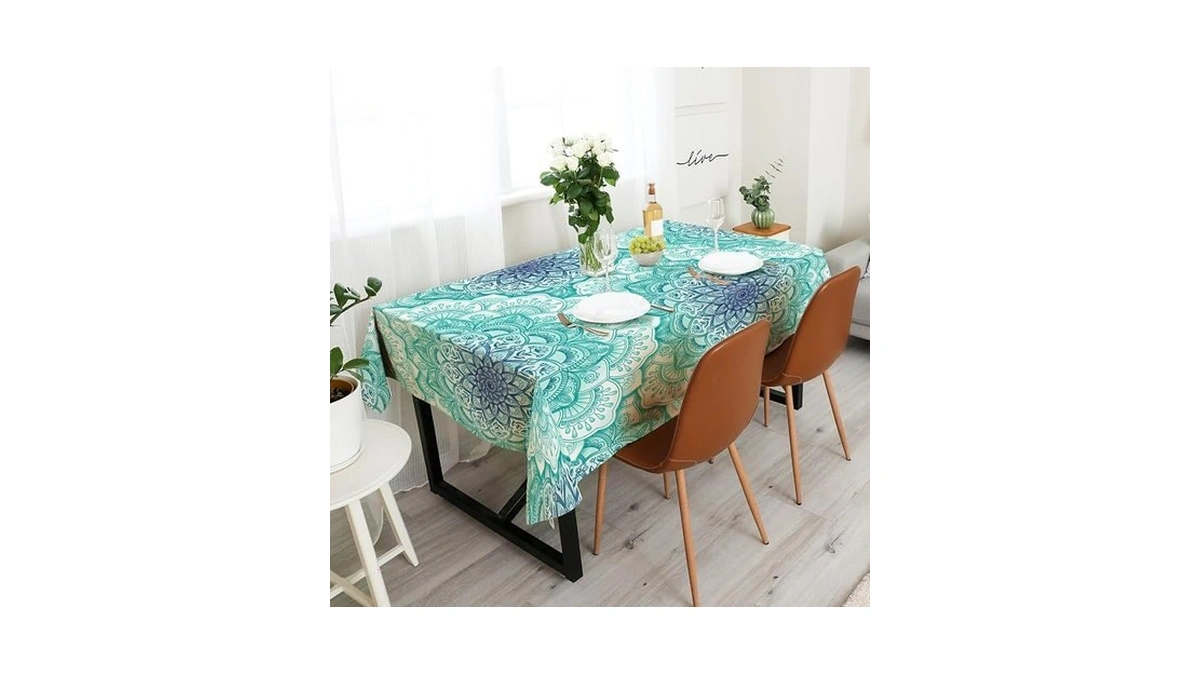 Vimorco Rectangle Tablecloth Mandala, Waterproof Durable Polyester Table Cloth,home Decoration