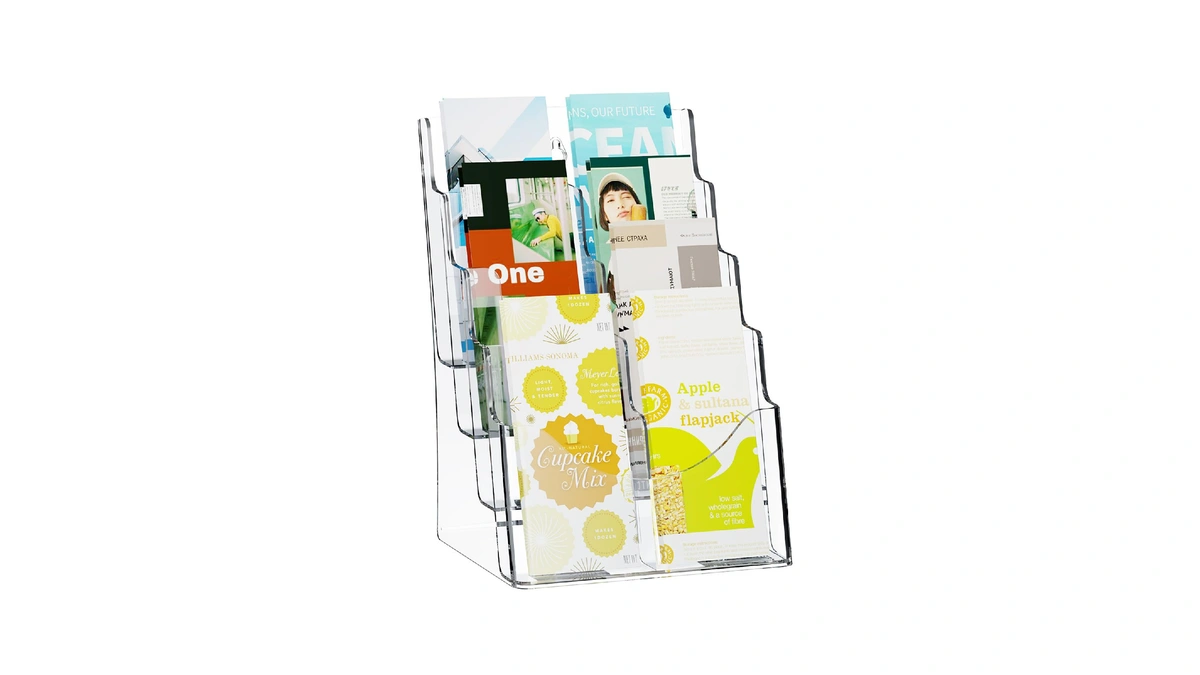 Vevor Acrylic Brochure Holder 8.5 X 11 Inch, 4-tier Clear