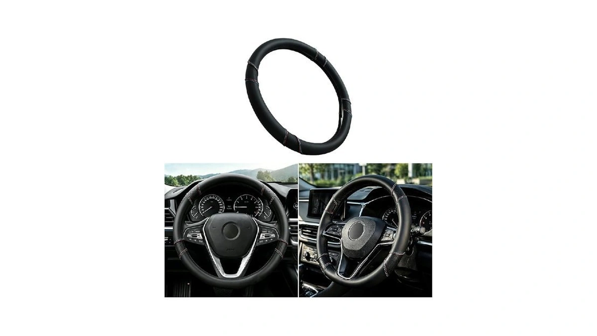 Microfiber Leather Steering Wheel Cover With Anti-slip Lining Breathable And