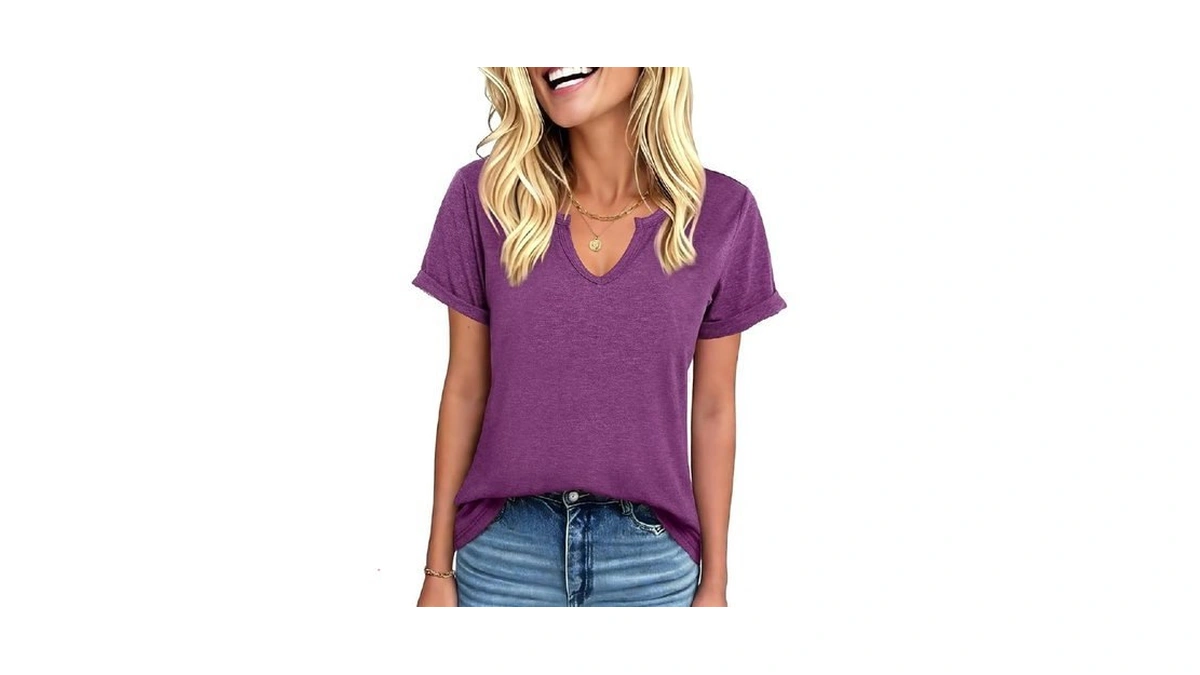 Yokgo Womens Summer Tops Fashion V Neck T Shirts Short