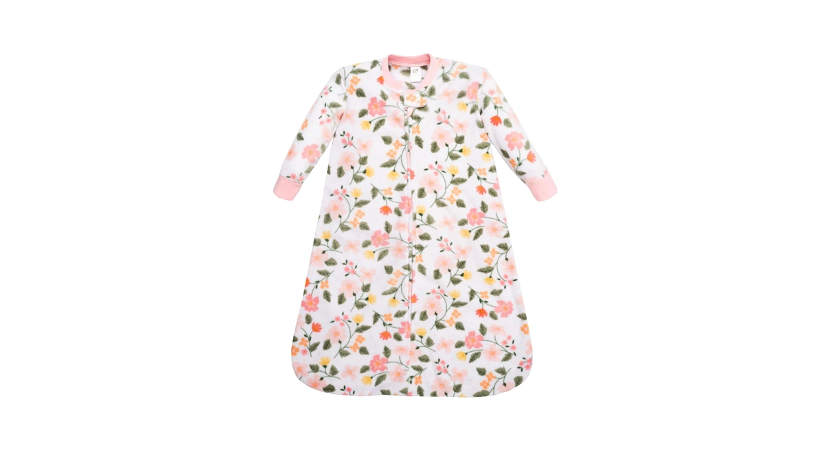 Hudson Baby Infant Girls Long-sleeve Fleece Sleeping Bag, Family Floral,