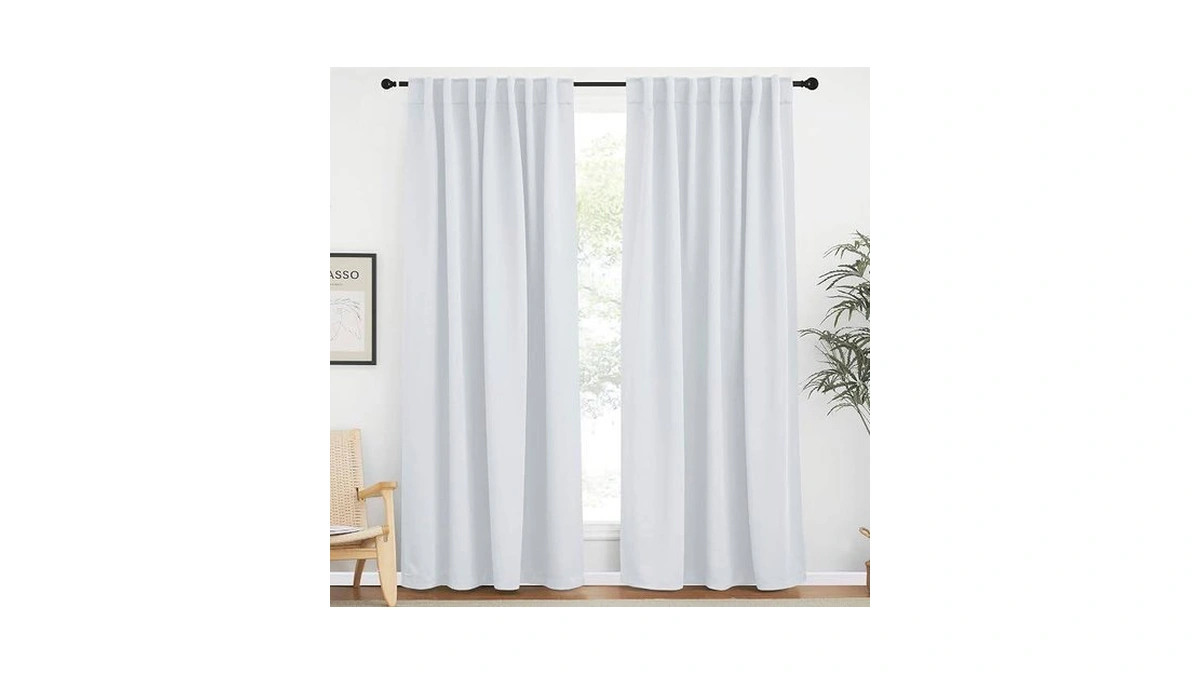 Nicetown Living Room Darkening Curtain Drapes - Cloud Grey, W62