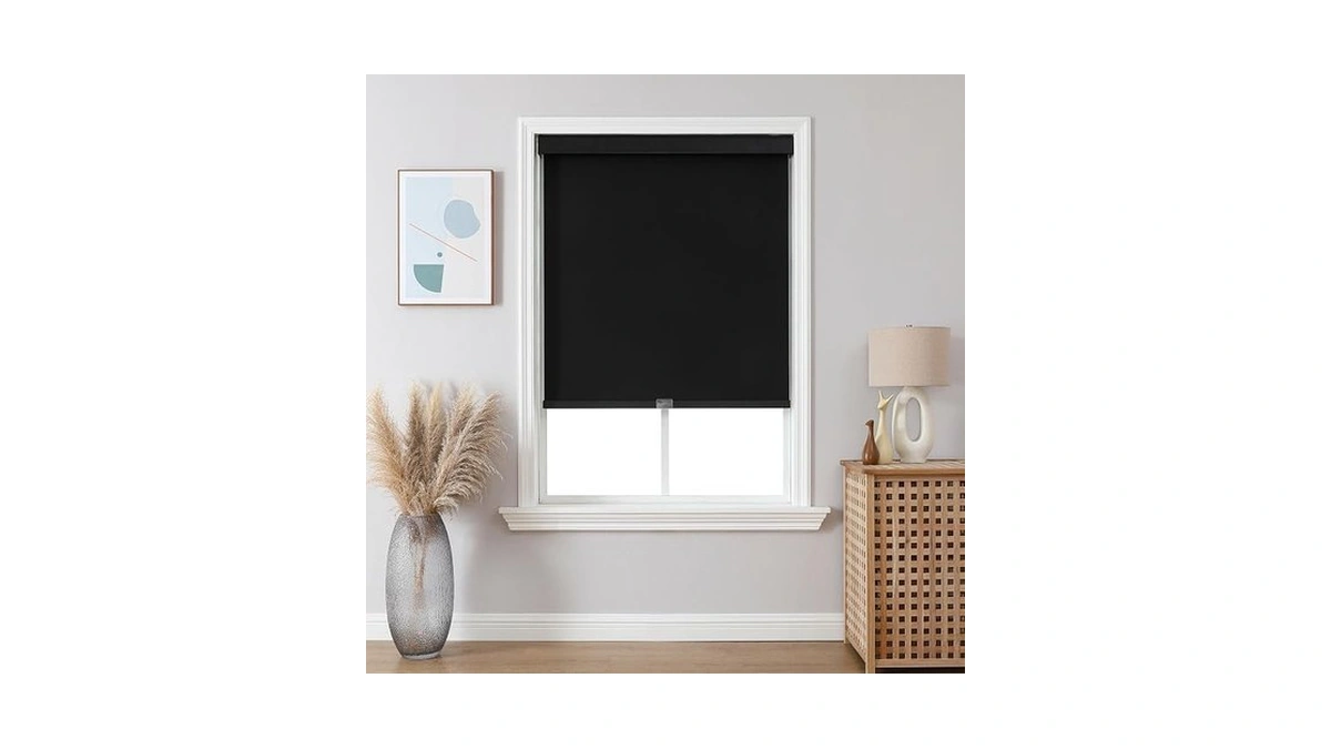 Joydeco 100% Blackout Roller Shades Cordless Blinds For Windows, Free-stop