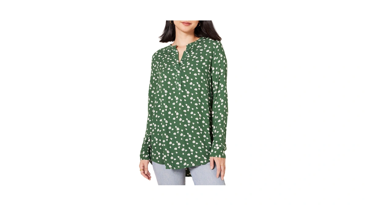 Amazon Essentials Women's Long-sleeve Woven Blouse, Office Work Business Casual,