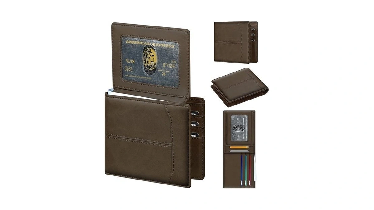 Furid Top Grain Leather Wallet Men: Rfid Minimalist Bifold Credit