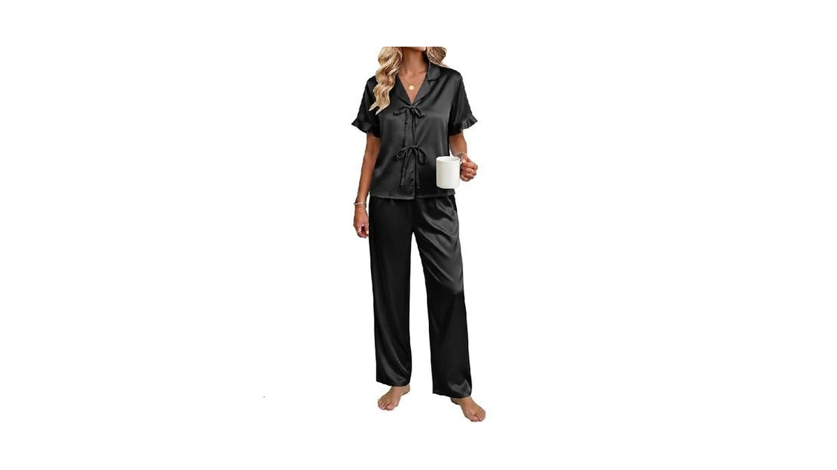 Ekouaer Silk Pajamas For Women 2 Piece Satin Pj Set