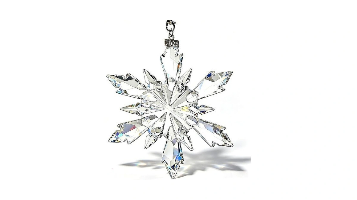 Christmas Ornaments 2026, Crystal Glass Snowflake Ornaments Christmas Tree