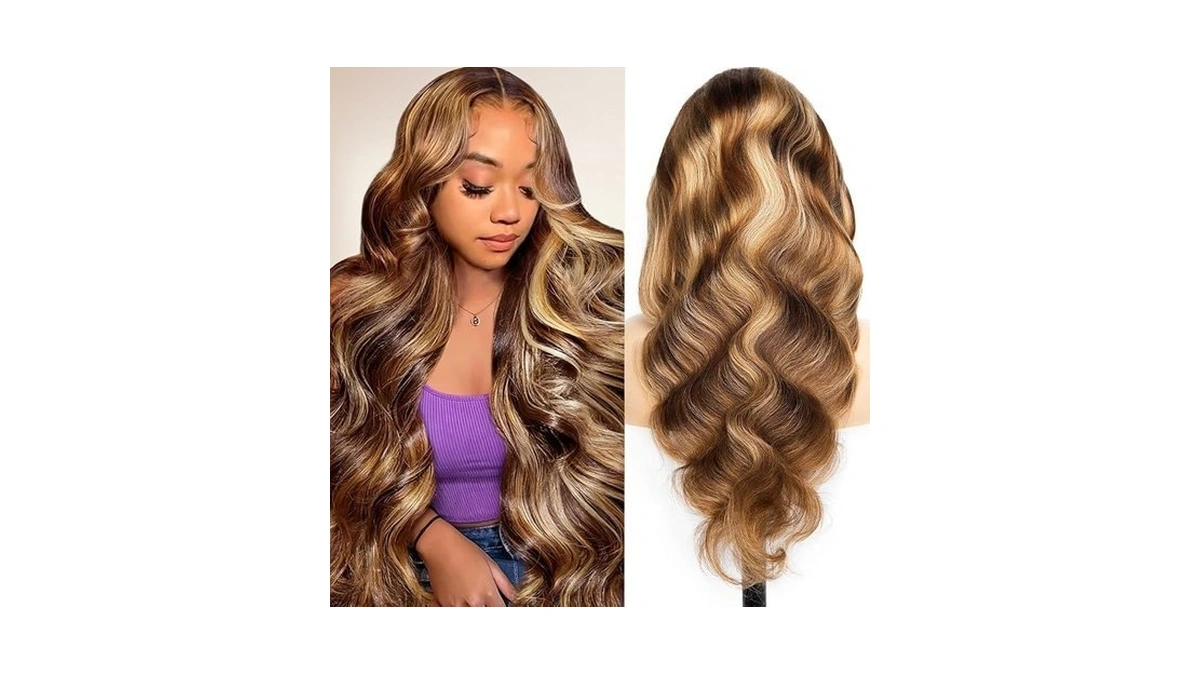 Yeuoin #4/27 Ombre Highlight Lace Front Wigs Human Hair Pre