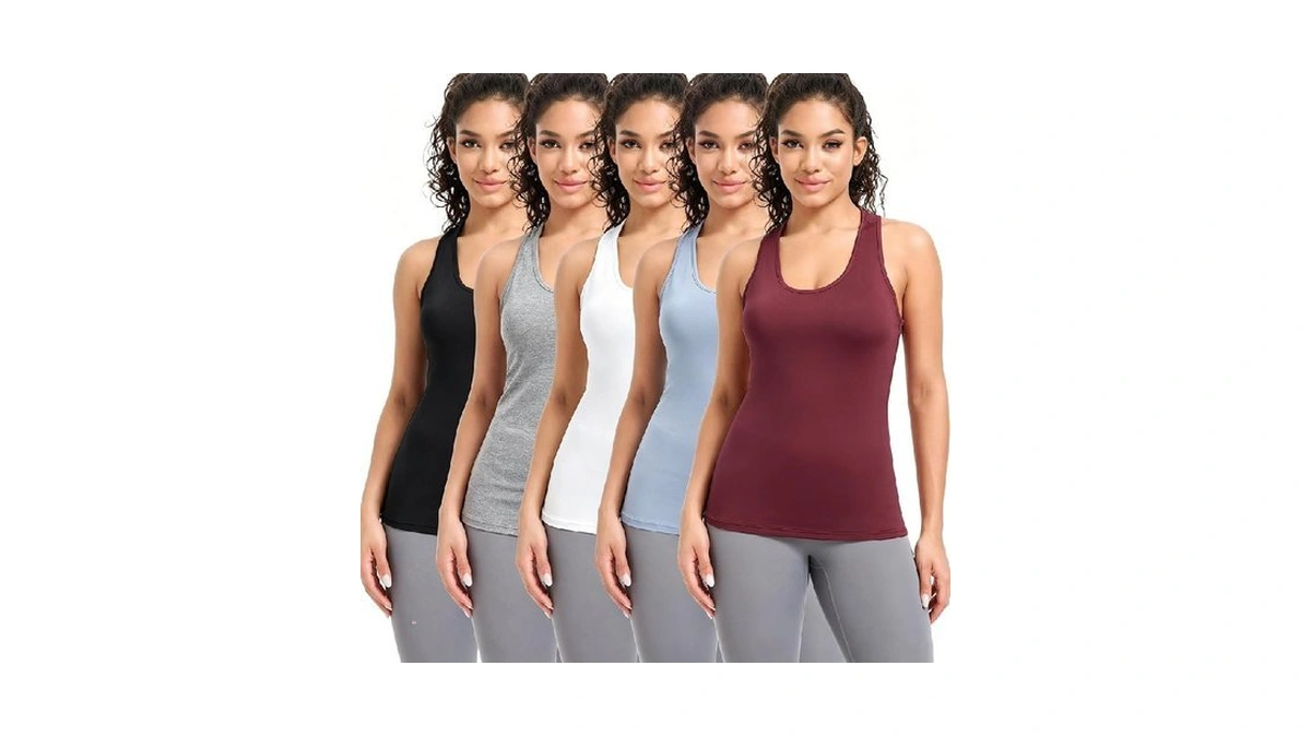 Cyper Sun 5 Pack Tank Tops For Women Seamless Athletic