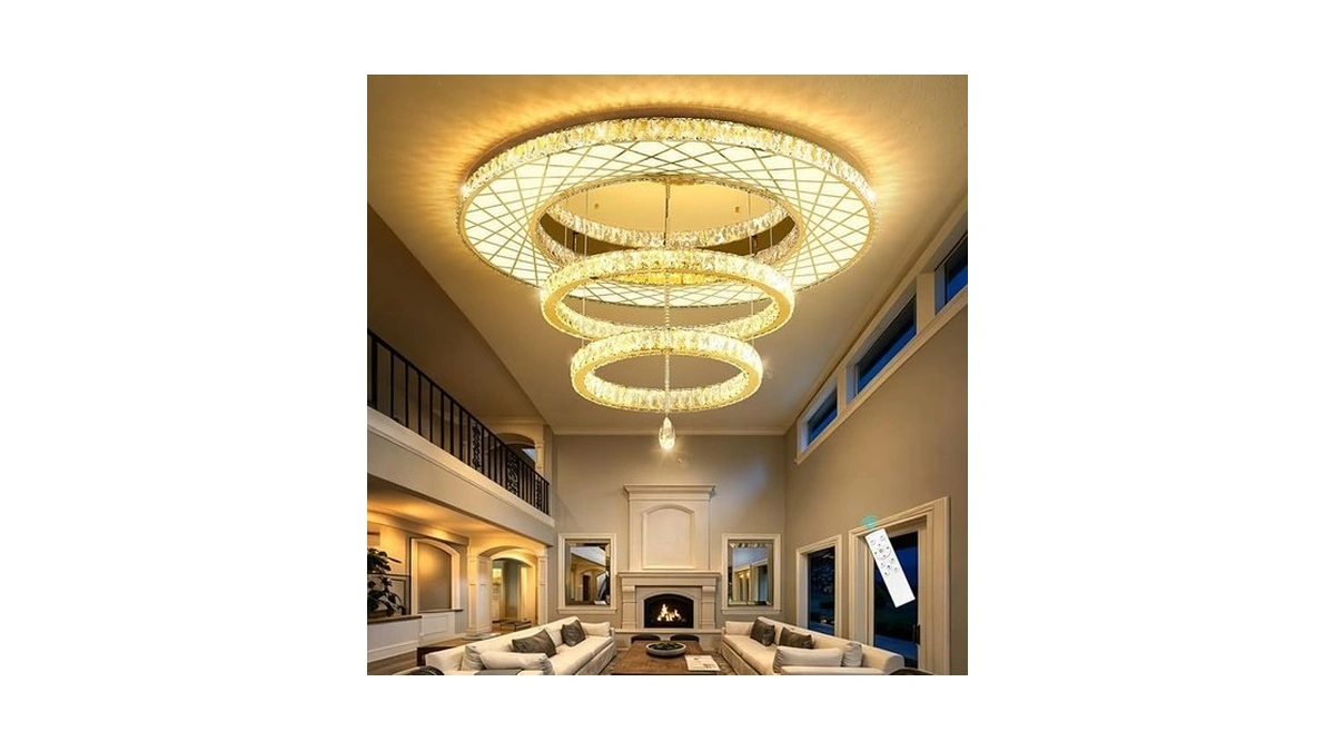 Haixiang 48 Inch Large Size Glam Chandelier Crystal Ceiling Light