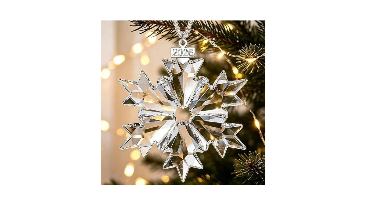 Crystal Snowflake Christmas Ornaments 2026, Beautiful Glass Star Ornaments