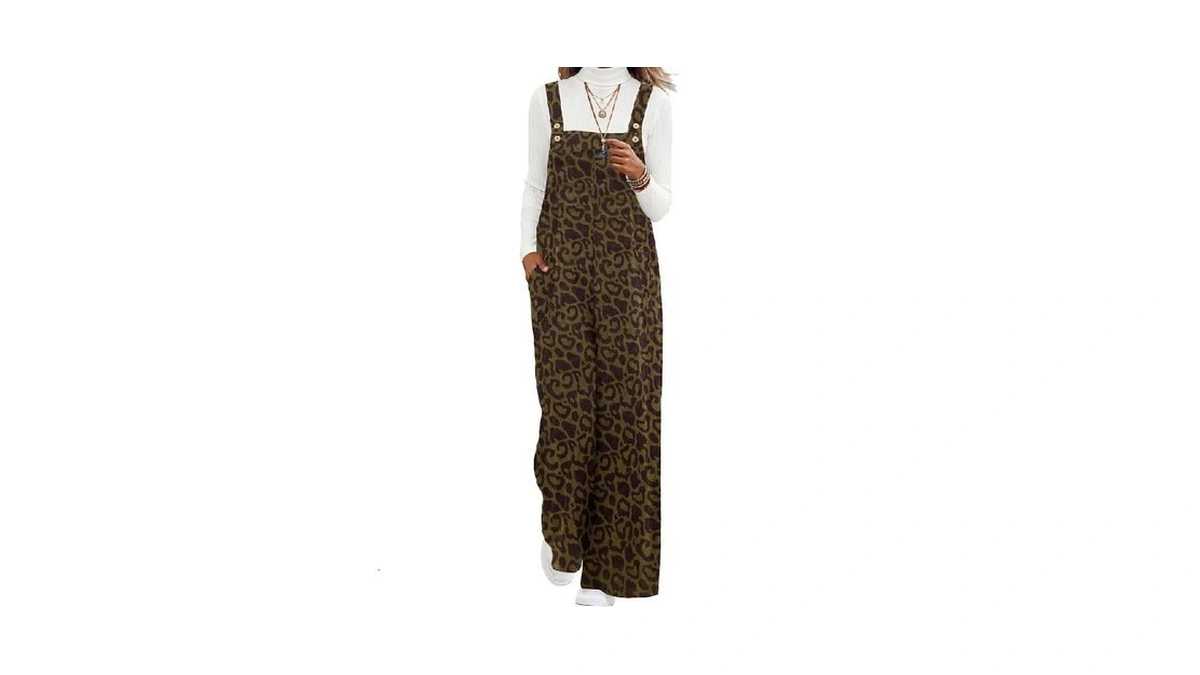 Lepunuo Womens Corduroy Jumpsuits Casual Rompers For Women Overalls Loose