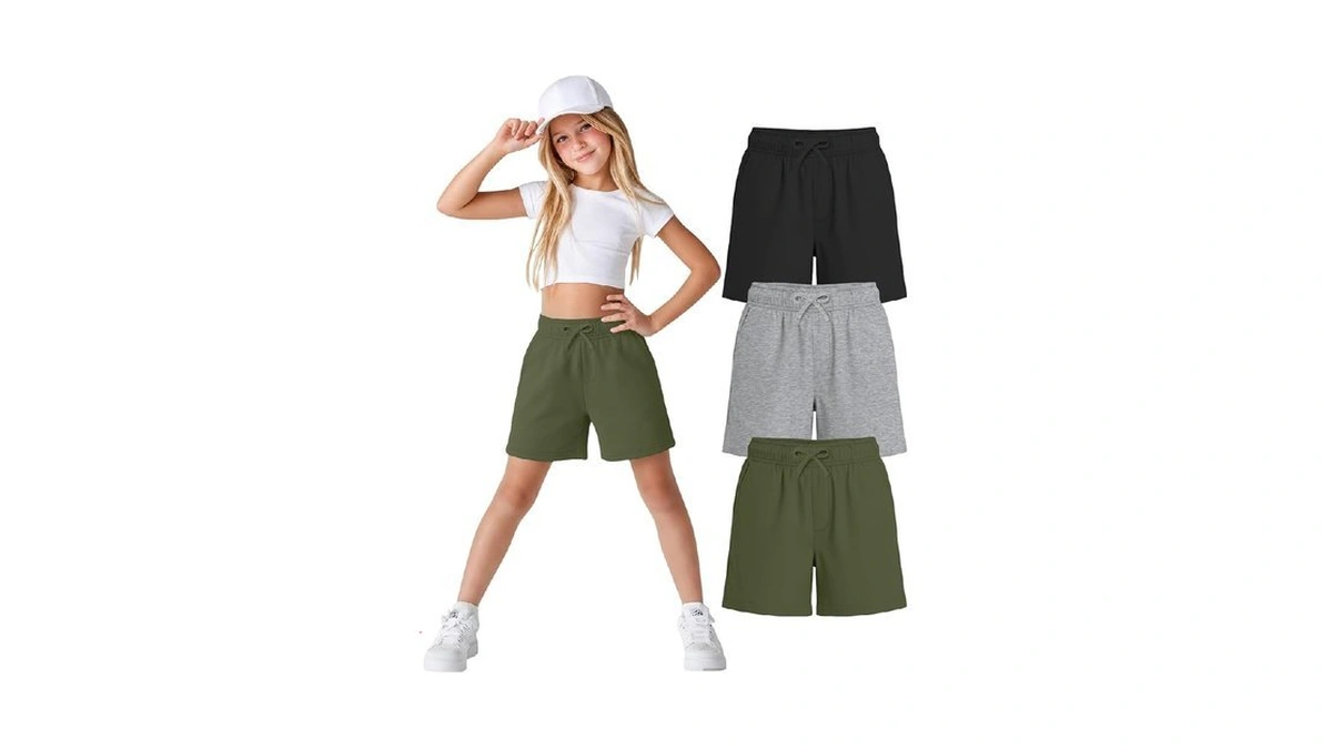 Lessonzoo 3 Pack Girls' Shorts Wide Leg Summer Athletic Sweatshorts