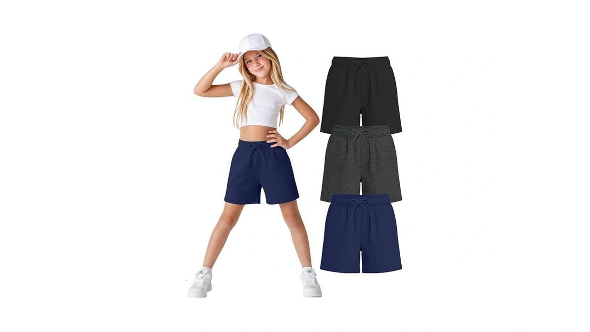 Lessonzoo 3 Pack Girls' Shorts Wide Leg Summer Athletic Sweatshorts
