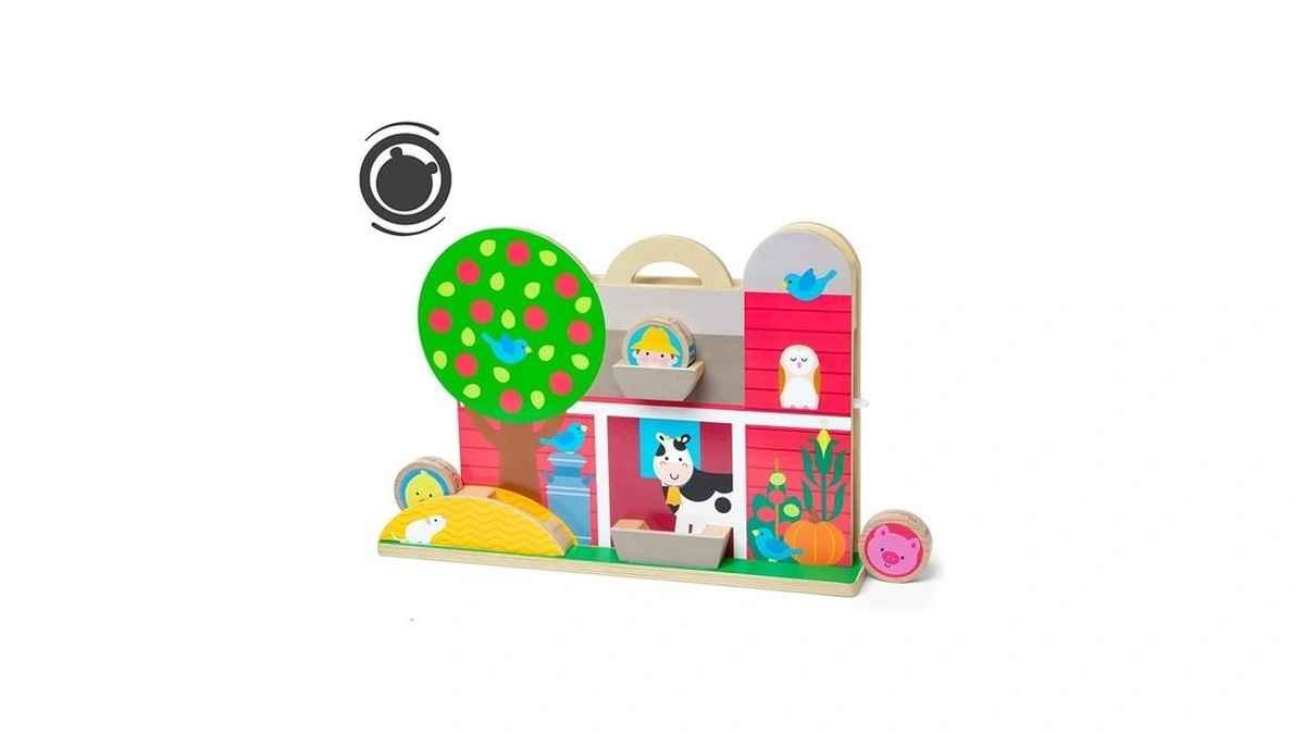 Melissa & Doug Go Tots Wooden Barnyard Tumble With 4