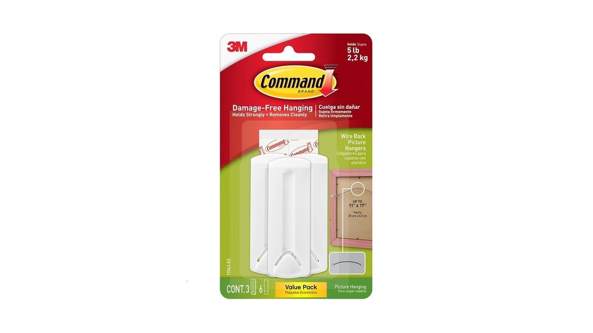 Command 5 Lb Wire Back Picture Hangers, 3 Wire Back