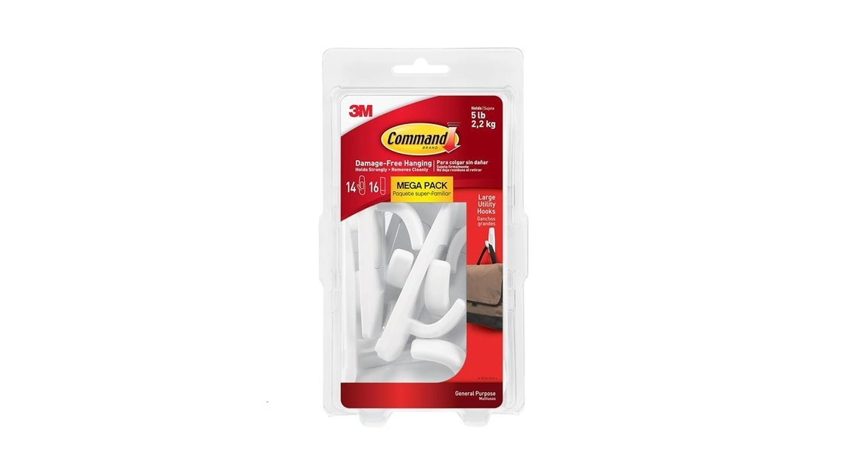 Command 5 Lb Large Utility Hooks, 14 Hooks And 16