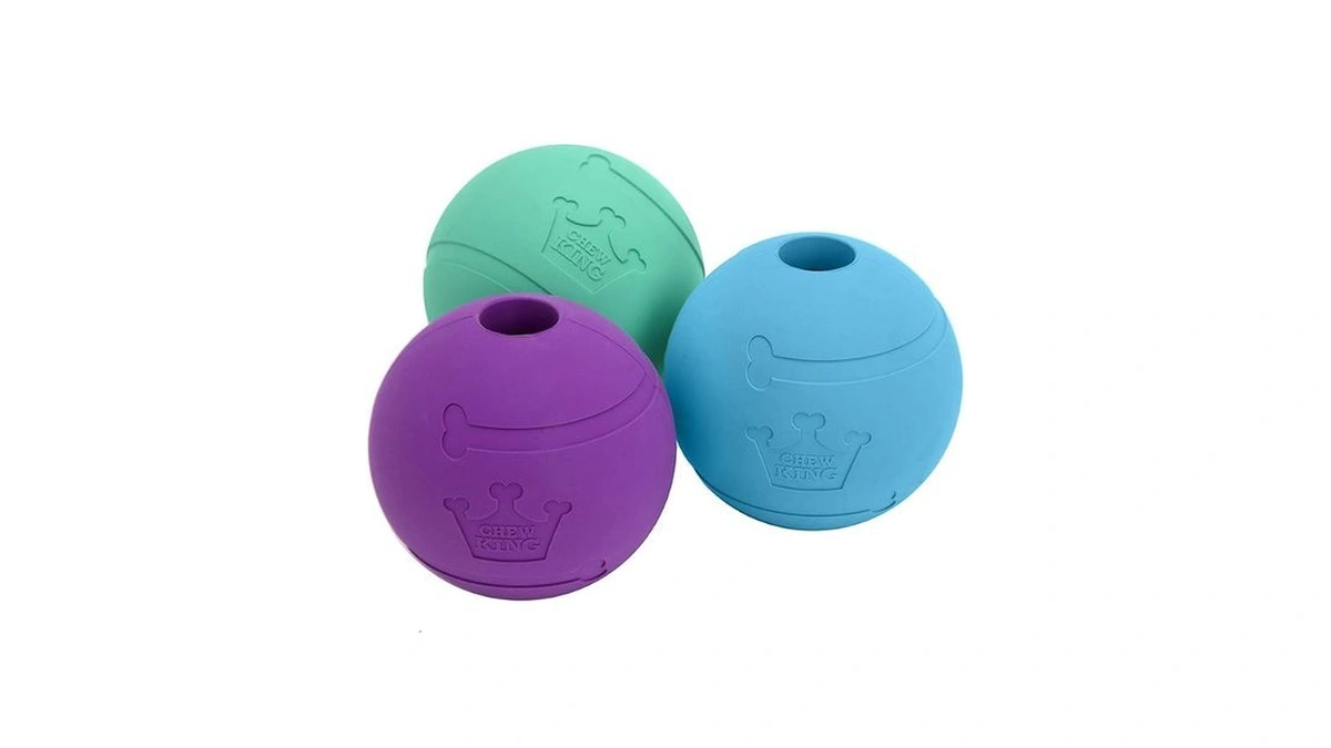 Chew King Fetch Balls Extremely Durable Natural Rubber Toy Pack