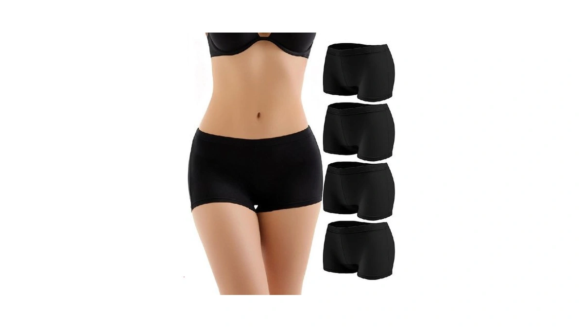 Redoll 4 Pack Women’s Cotton Boyshorts Underwear – Soft Full