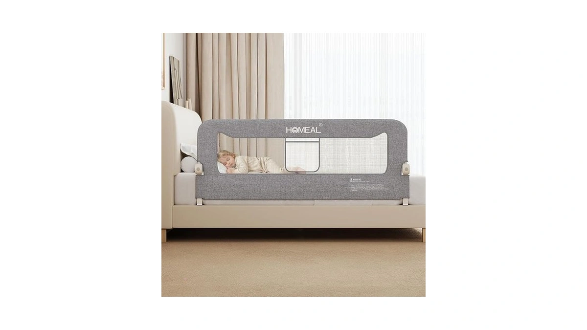 Homeal Bed Rail For Toddlers, 59in Swing Down Baby Bed