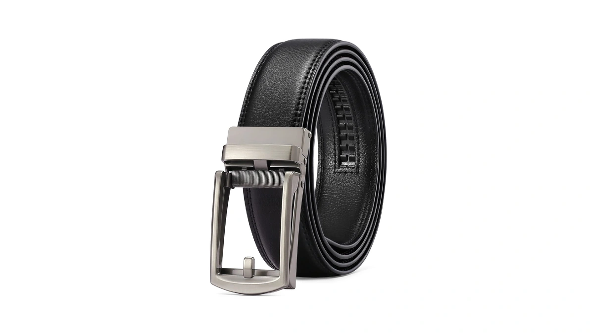 Sendefn Men's Leather Dress Casual Belt 1 3/8" Automatic Adjustable