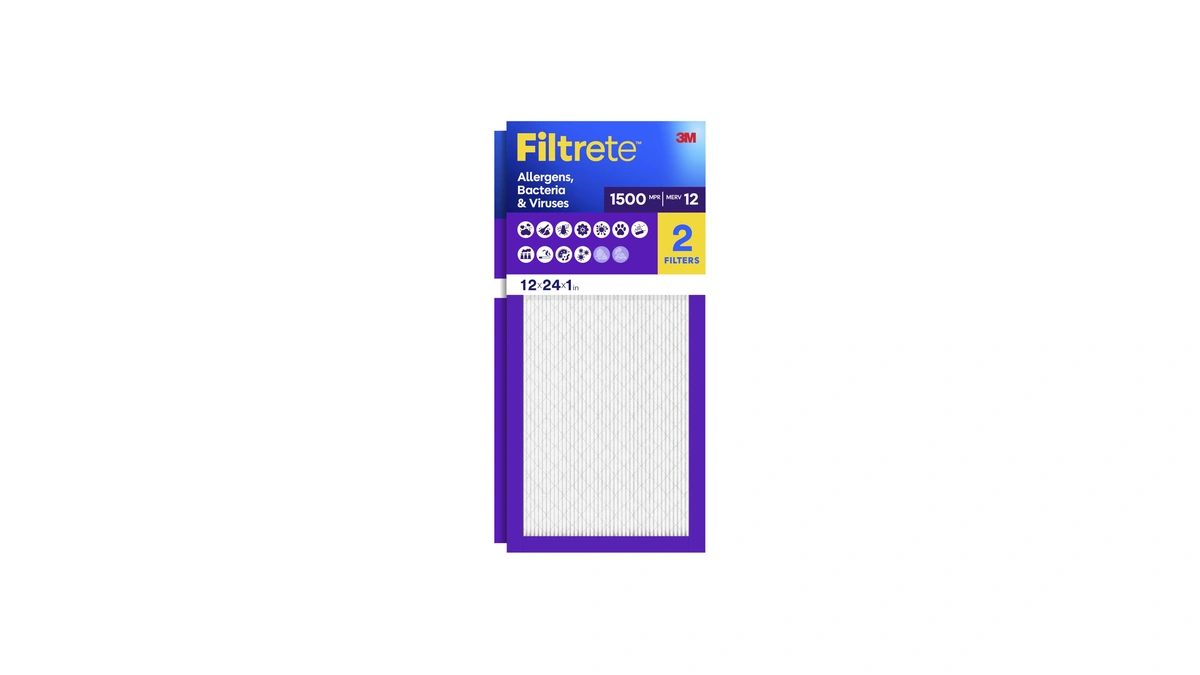 Filtrete 12x24x1 Air Filter, Merv 12, Mpr 1500, Allergens, Bacteria