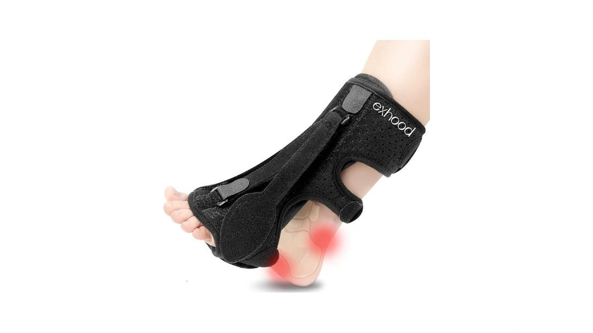 Exhood Upgraded Plantar Fasciitis Night Splint, 3 Adjustable Straps Plantar