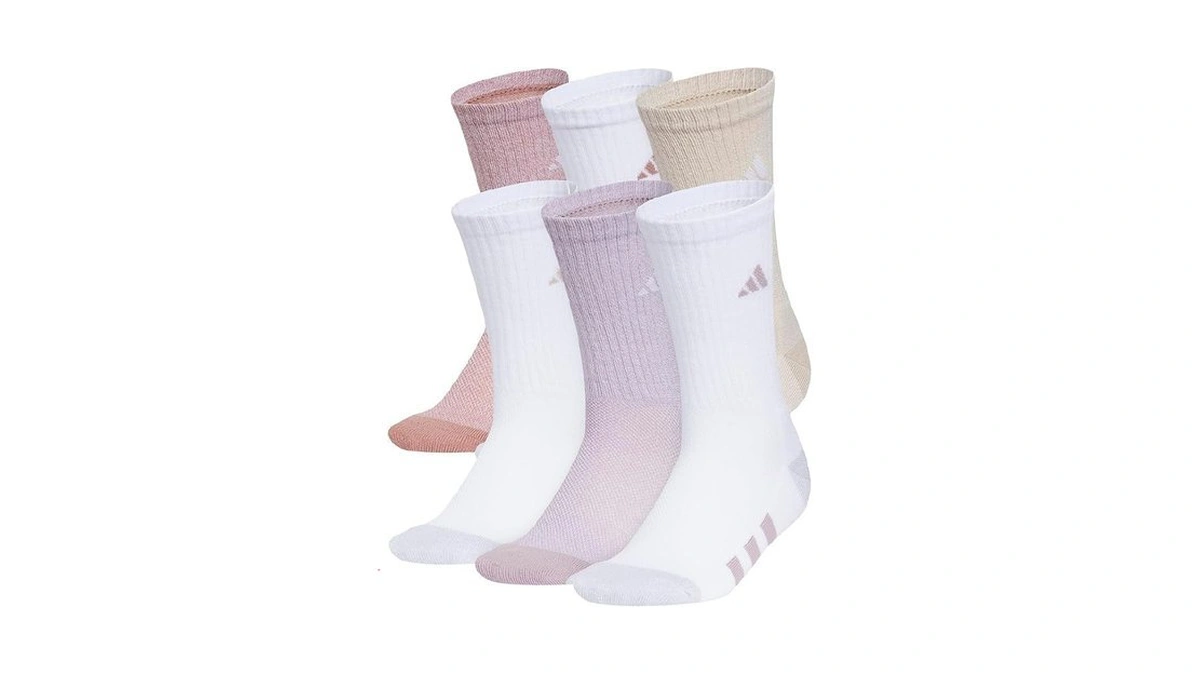 Adidas Kids Cushioned Crew Socks For Boys & Girls (6