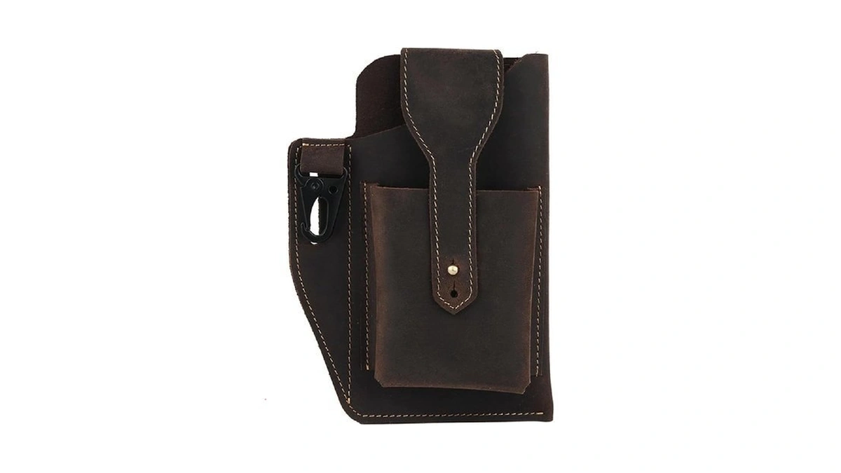 Brass Tacks Leathercraft Crazy Horse Leather Mobile Phone Bag Tactical