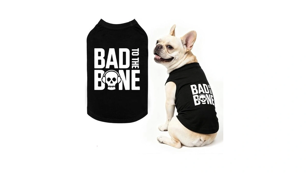 Bingpet Bad To The Bone Dog Shirts,soft Cotton Puppy Tshirt,breathable