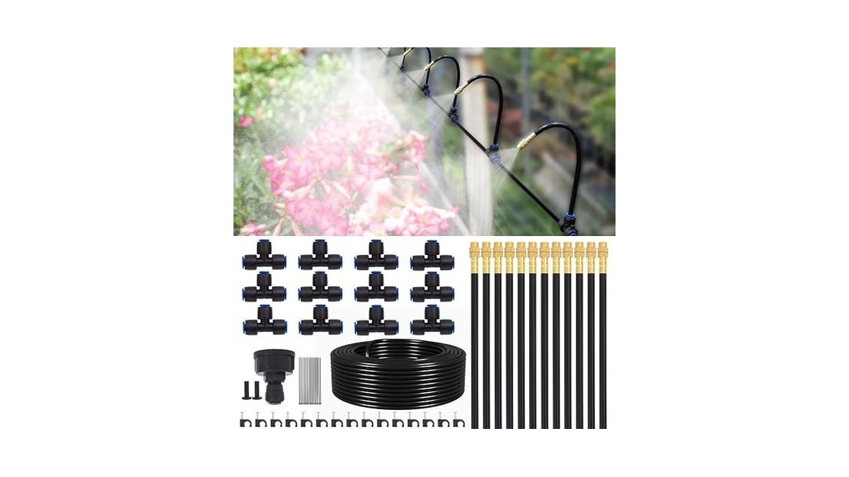 Delinlin Drip Irrigation System Kit With 12 Pcs Adjustable Brass