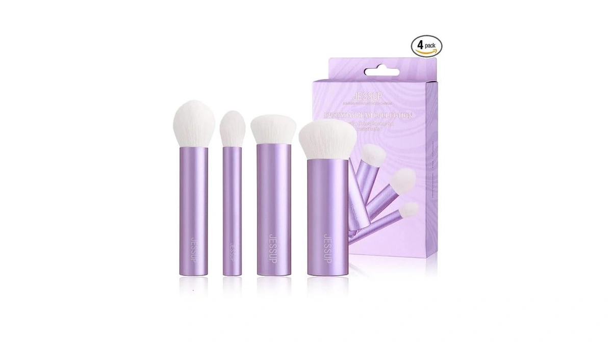 Jessup 4pcs Essential Face Brush Set, Kabuki Brushes For Foundation